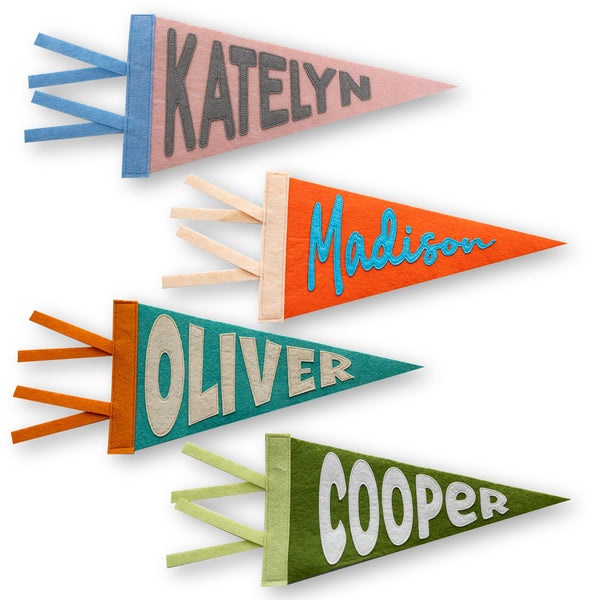 Personalized Name Pennant for Nursery Room Decor,  Specify the Colour by Yourself