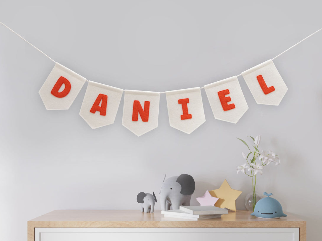 Personalized name bunting, custom name banner, birthday banner, nursery, children's room decor, baby shower banner,Felt Hanging Banner